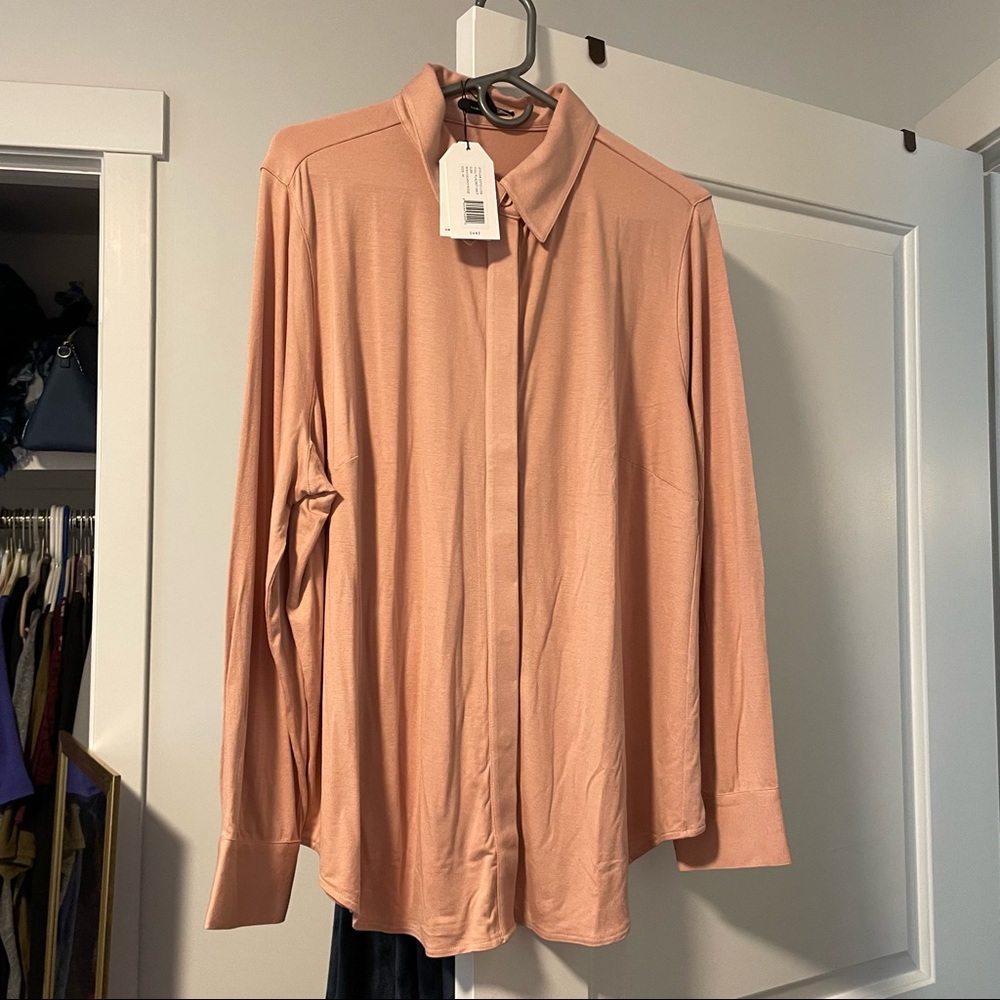 Universal Standard Elbe Full Placket Knit Shirt Size M (18/20)